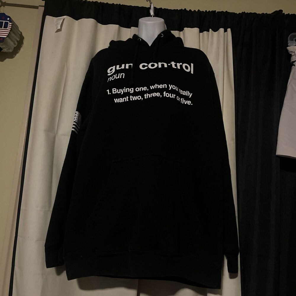 Lane Seven Black Size Large Hoodie Gun Control noun 1. Buying one